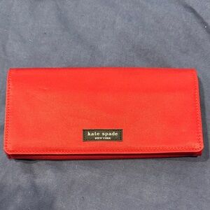 kate spade Red Continental Wallet with Logo
